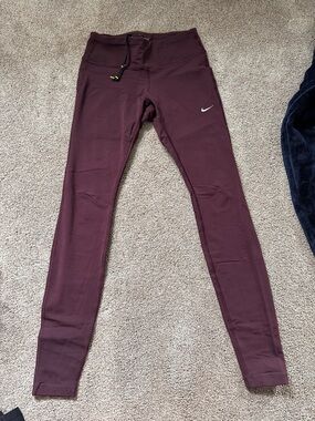 Nike Maroon Athletic Leggings full length xs